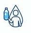 人が水分補給をしているアイコンイラスト